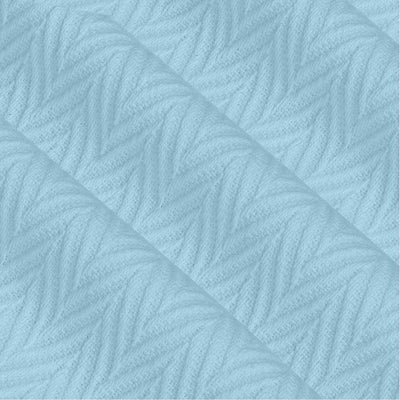 Herringbone Weave Handwoven Blanket - Sky Blue