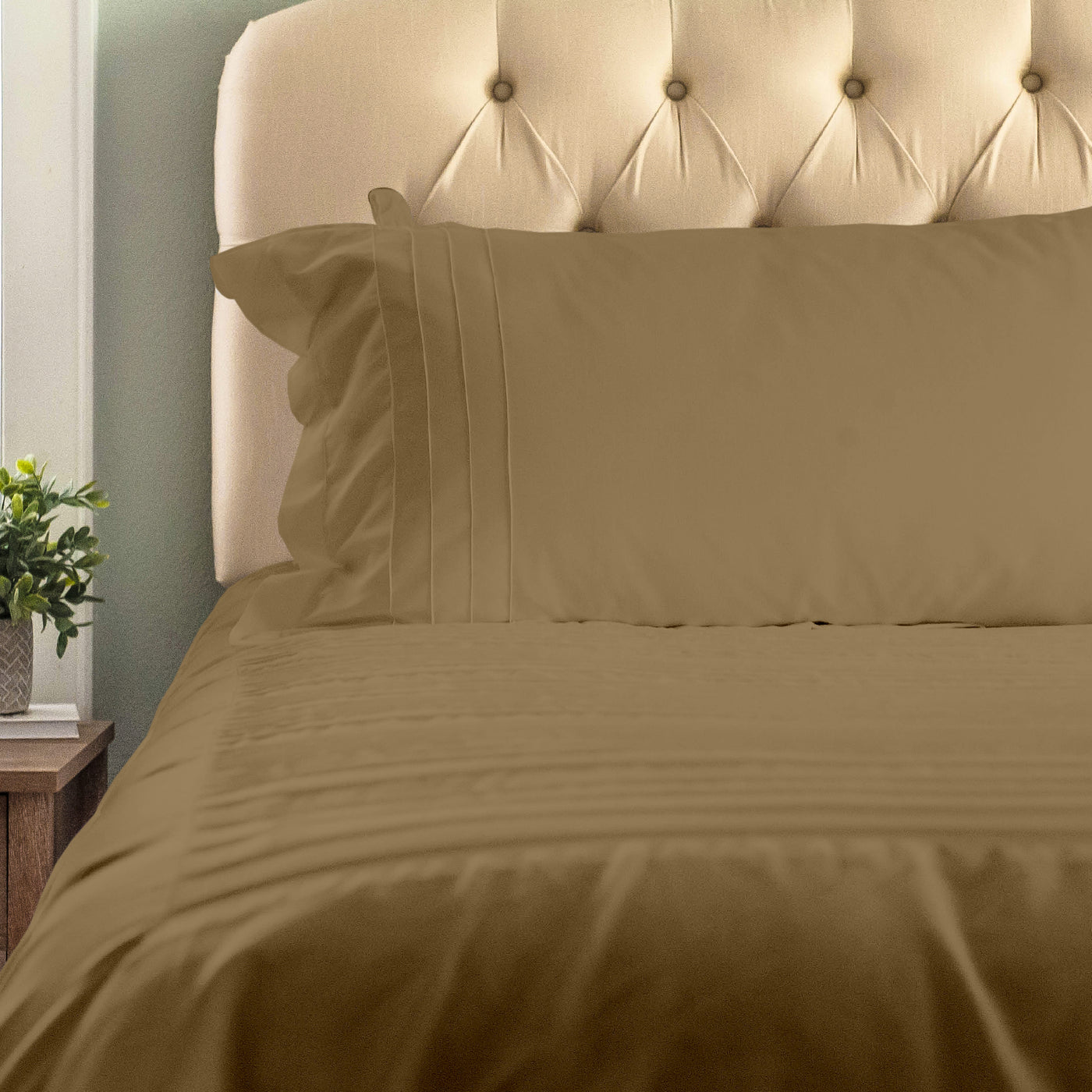 Moroccan Streak 300 TC Egyptian Cotton Duvet Cover Set - Taupe