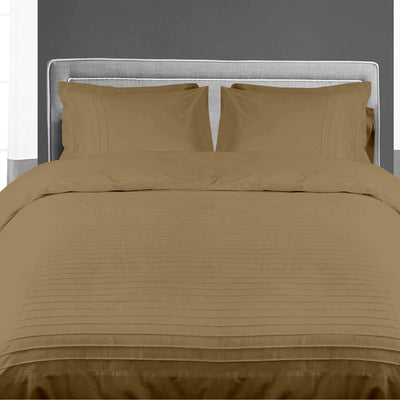 Moroccan Streak 300 TC Egyptian Cotton Duvet Cover Set - Taupe