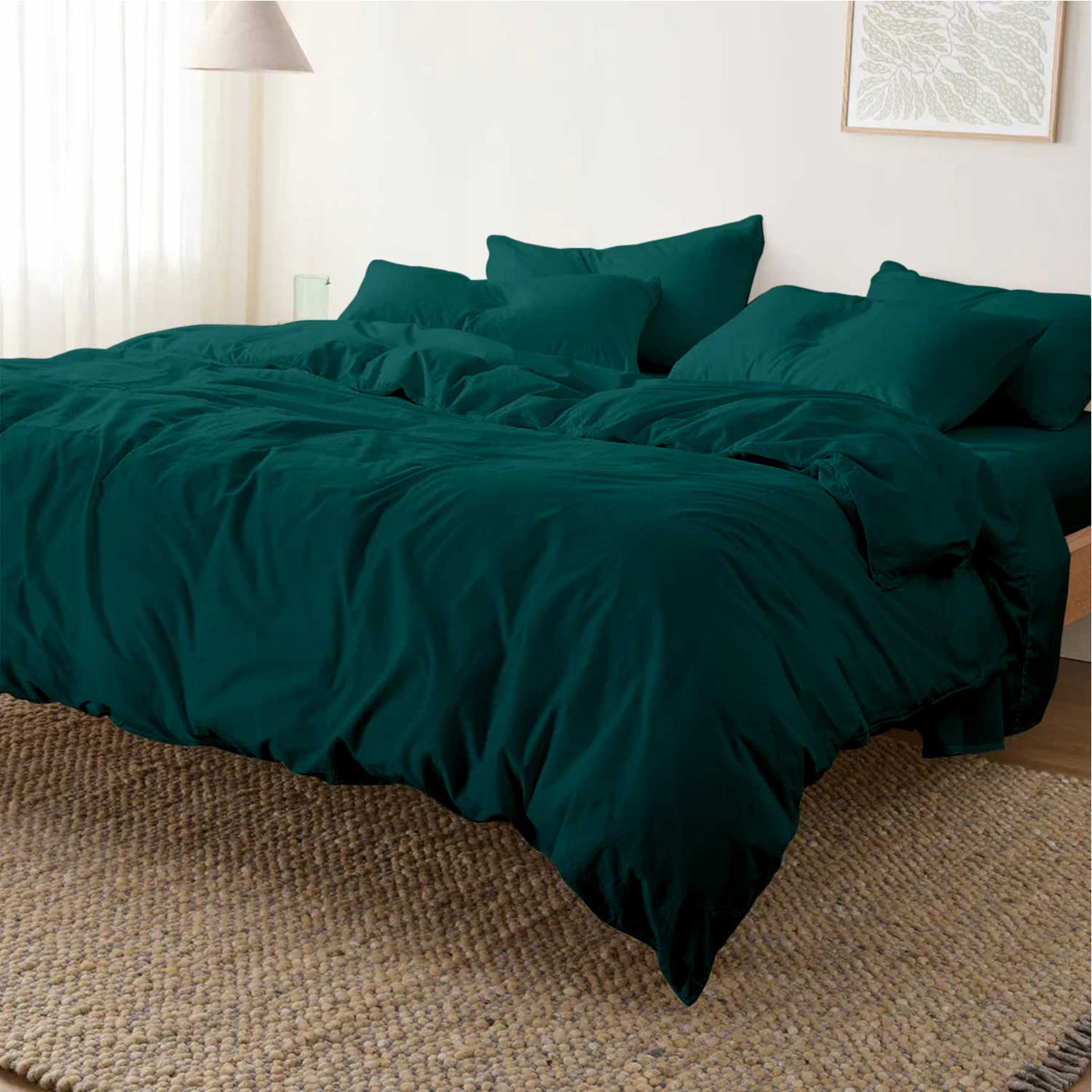 Solid 300 TC Egyptian Cotton Duvet Cover Set - Teal