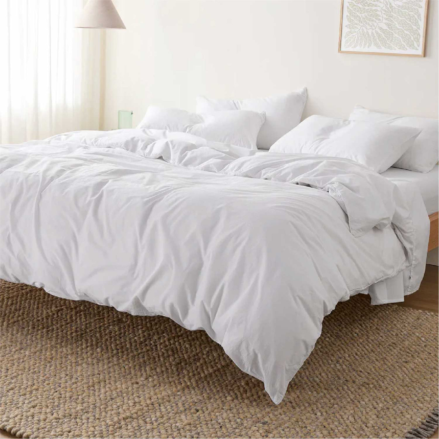 Solid 300 TC Egyptian Cotton Duvet Cover Set - White