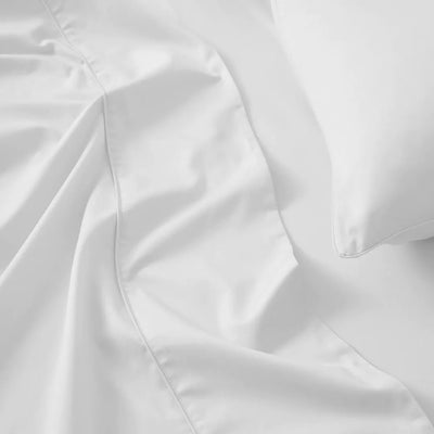 300 TC Egyptian Cotton 3 Piece Solid Flat Bed Sheet - White