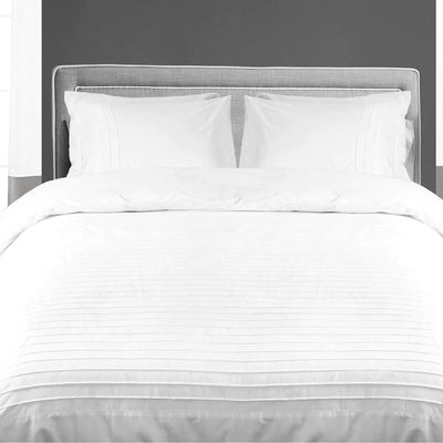 Moroccan Streak 300 TC Egyptian Cotton Duvet Cover Set - White