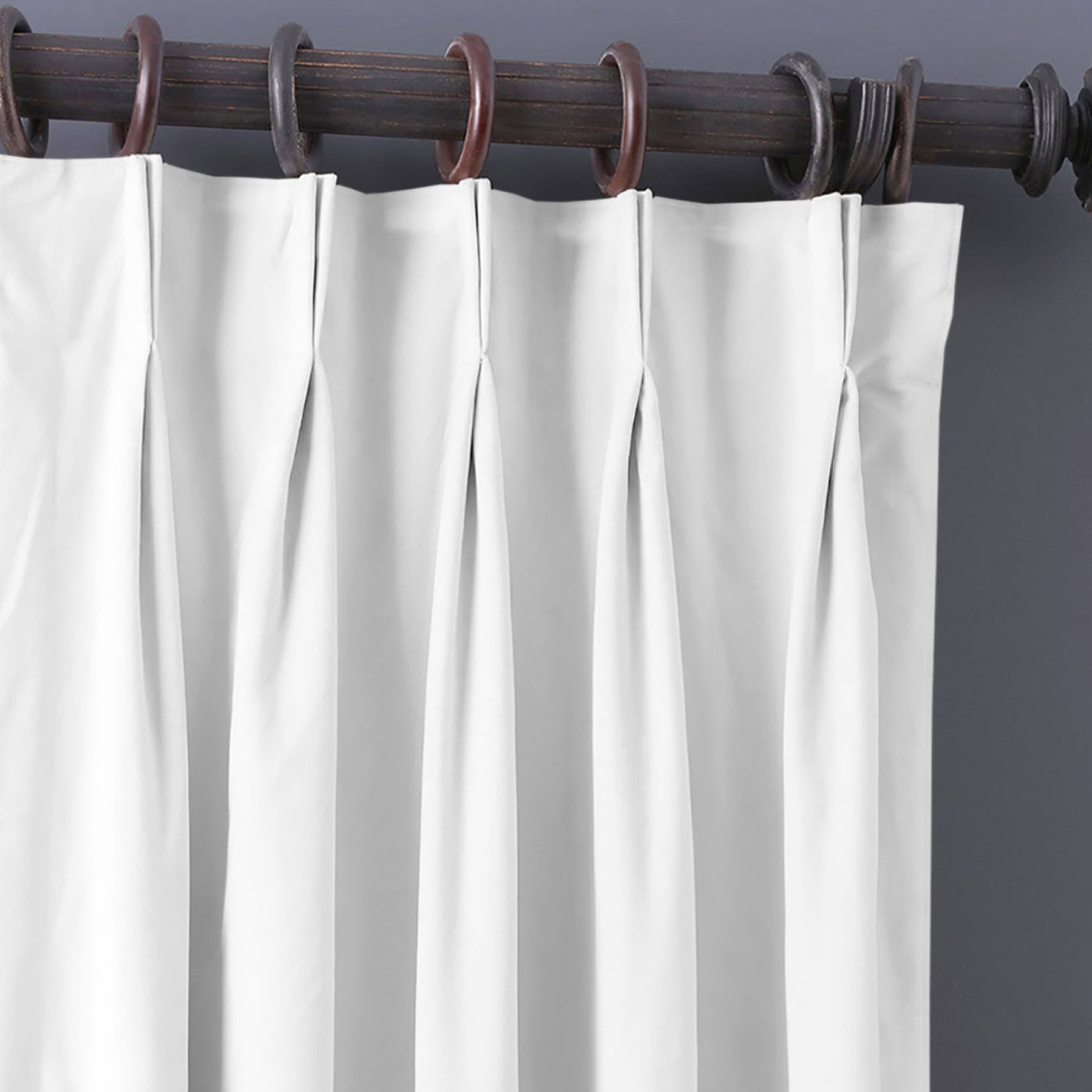 Double Pinch Pleat Semi-Blackout Curtain 1 Piece - White