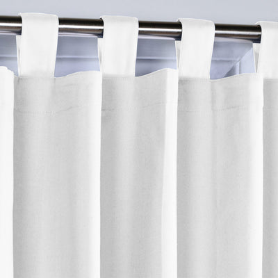 Tab Top 100% Blackout Curtain 1 Piece - White