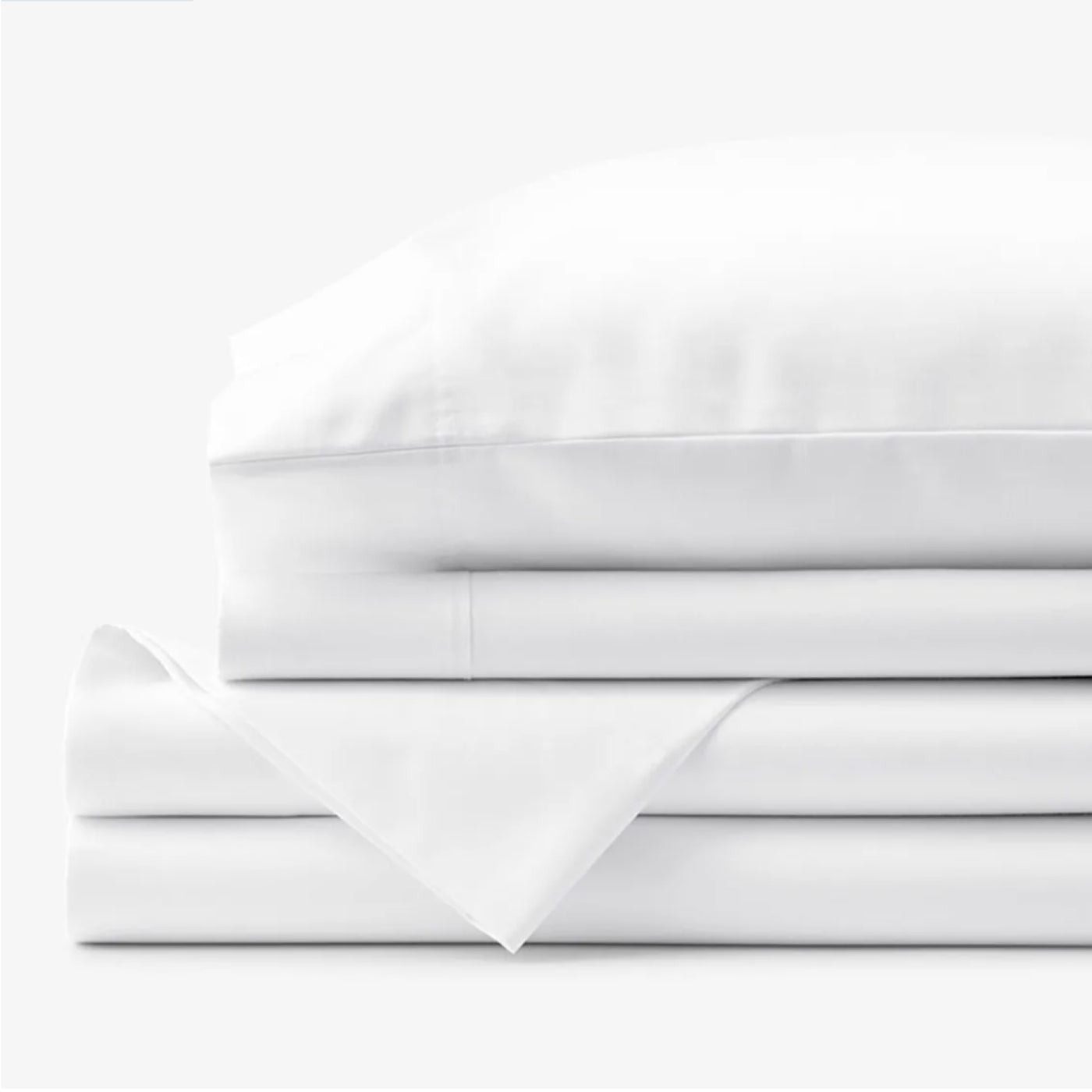150 TC Pure Cotton 3 Pc Flat Bed Sheet Set - Bedding Basics Collection - White