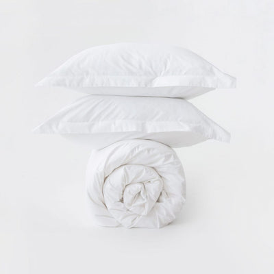 Solid 300 TC Egyptian Cotton Duvet Cover Set - White