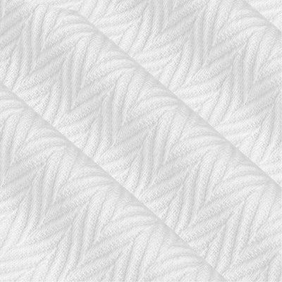 Herringbone Weave Handwoven Blanket - White