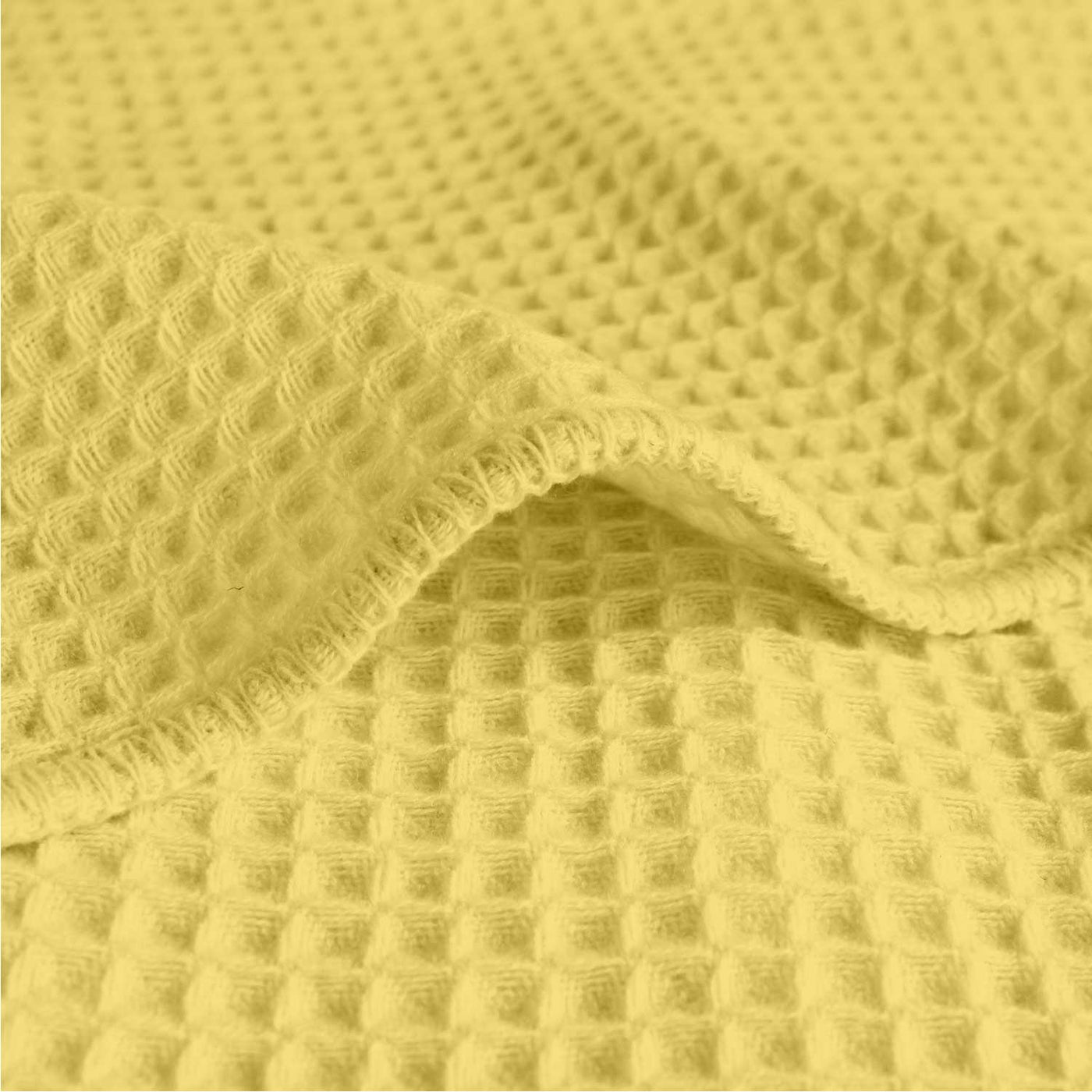 Waffle Weave Cotton Throw Blanket - Mustard Yellow