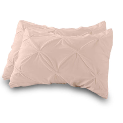 Set Of 2 - 300 TC Egyptian Cotton Pinch Pleated Pillow Covers - Blush