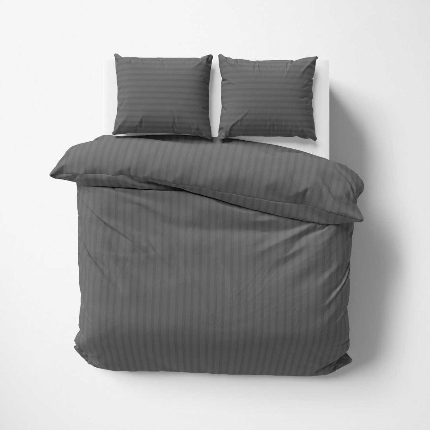 Striped 300 TC Egyptian Cotton Duvet Cover Set - Grey