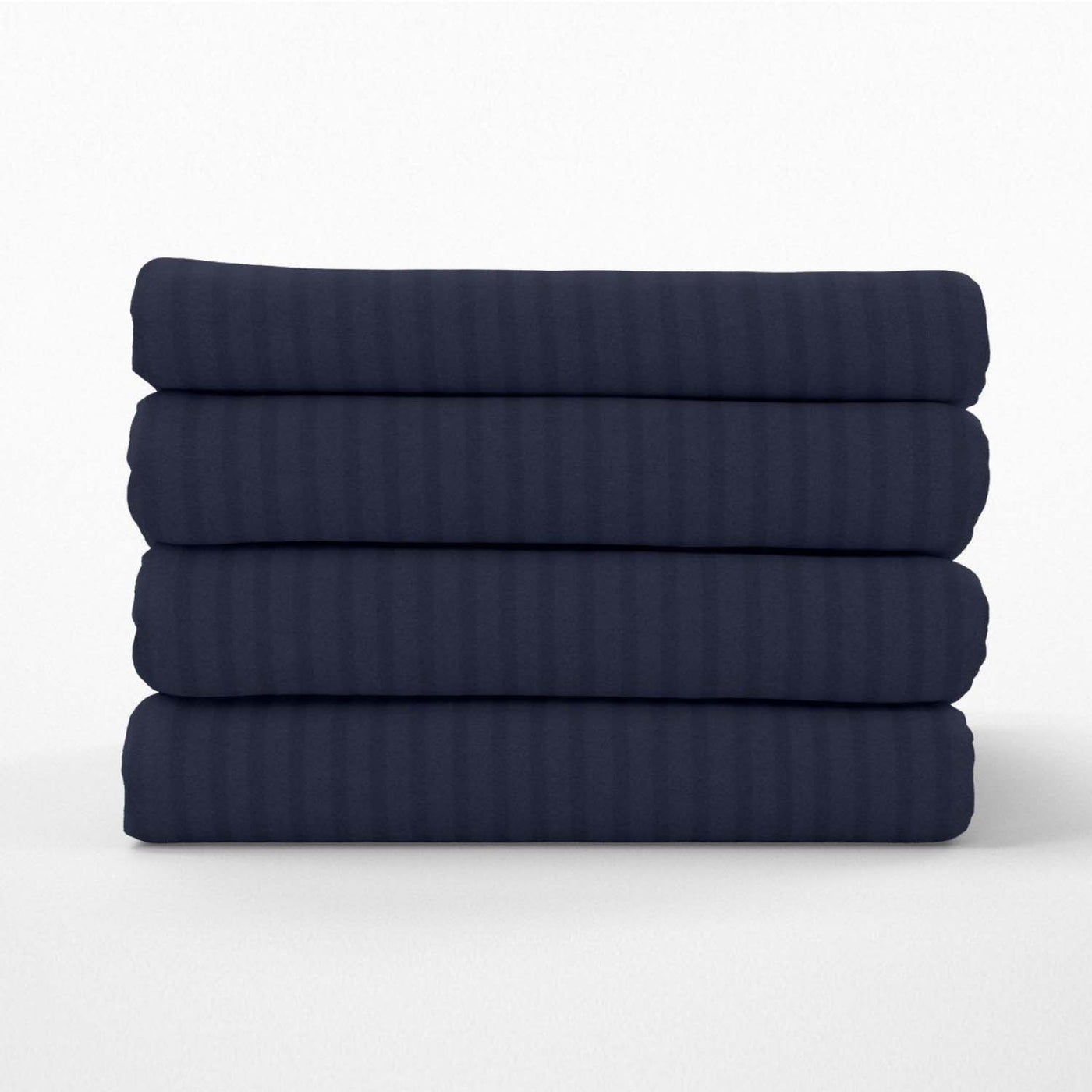 Striped 300 TC Egyptian Cotton Fitted Bed Sheet Set - Navy Blue