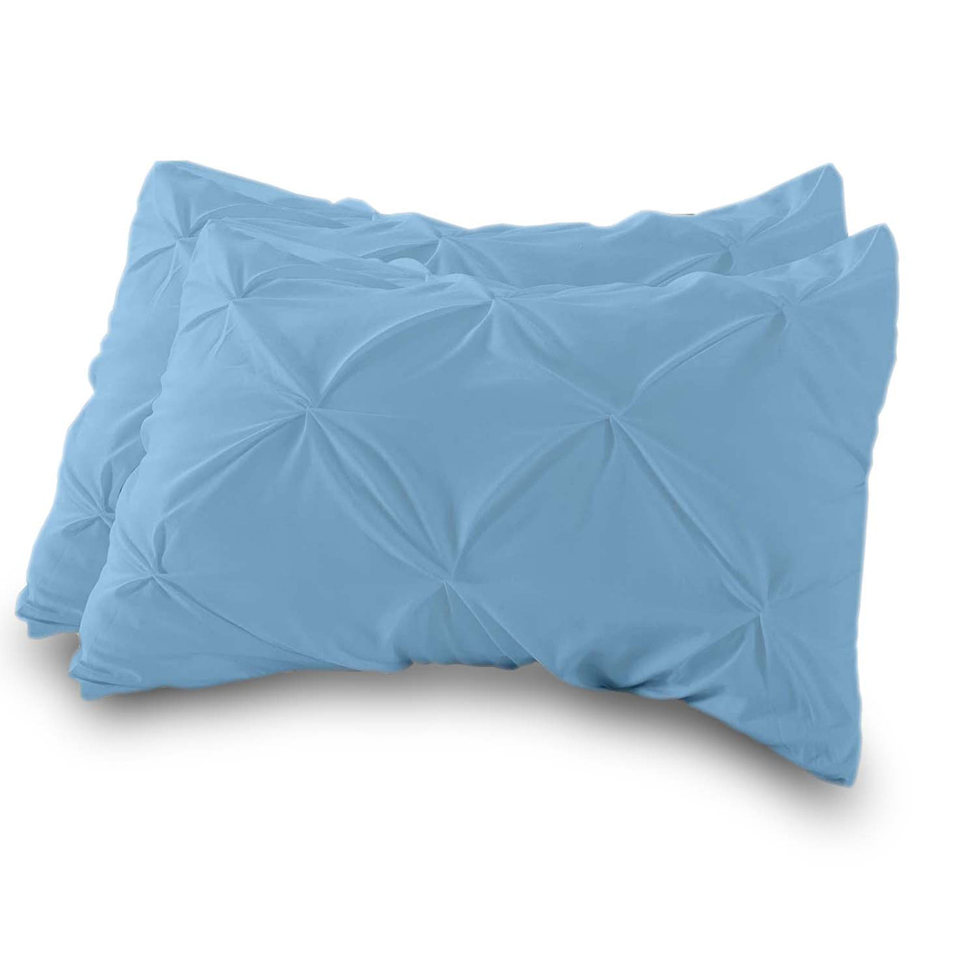 Set Of 2 - 300 TC Egyptian Cotton Pinch Pleated Pillow Covers - Sky Blue