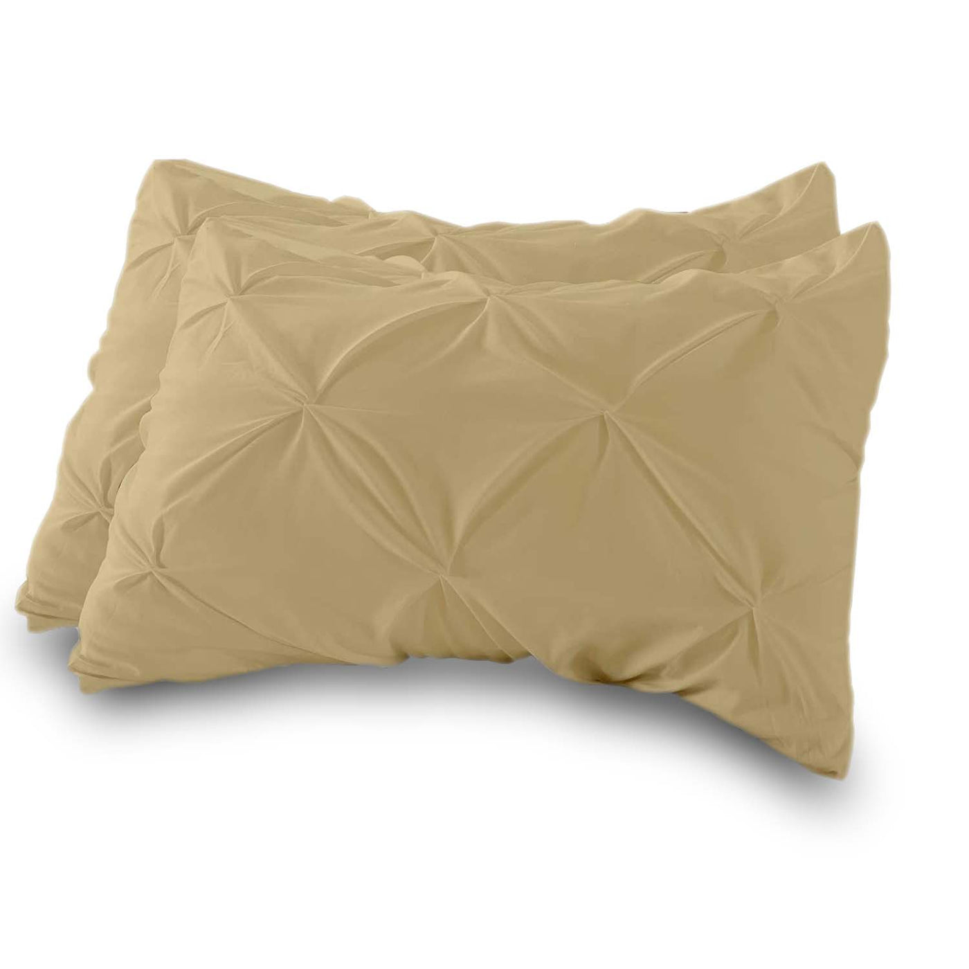 Set Of 2 - 300 TC Egyptian Cotton Pinch Pleated Pillow Covers - Taupe