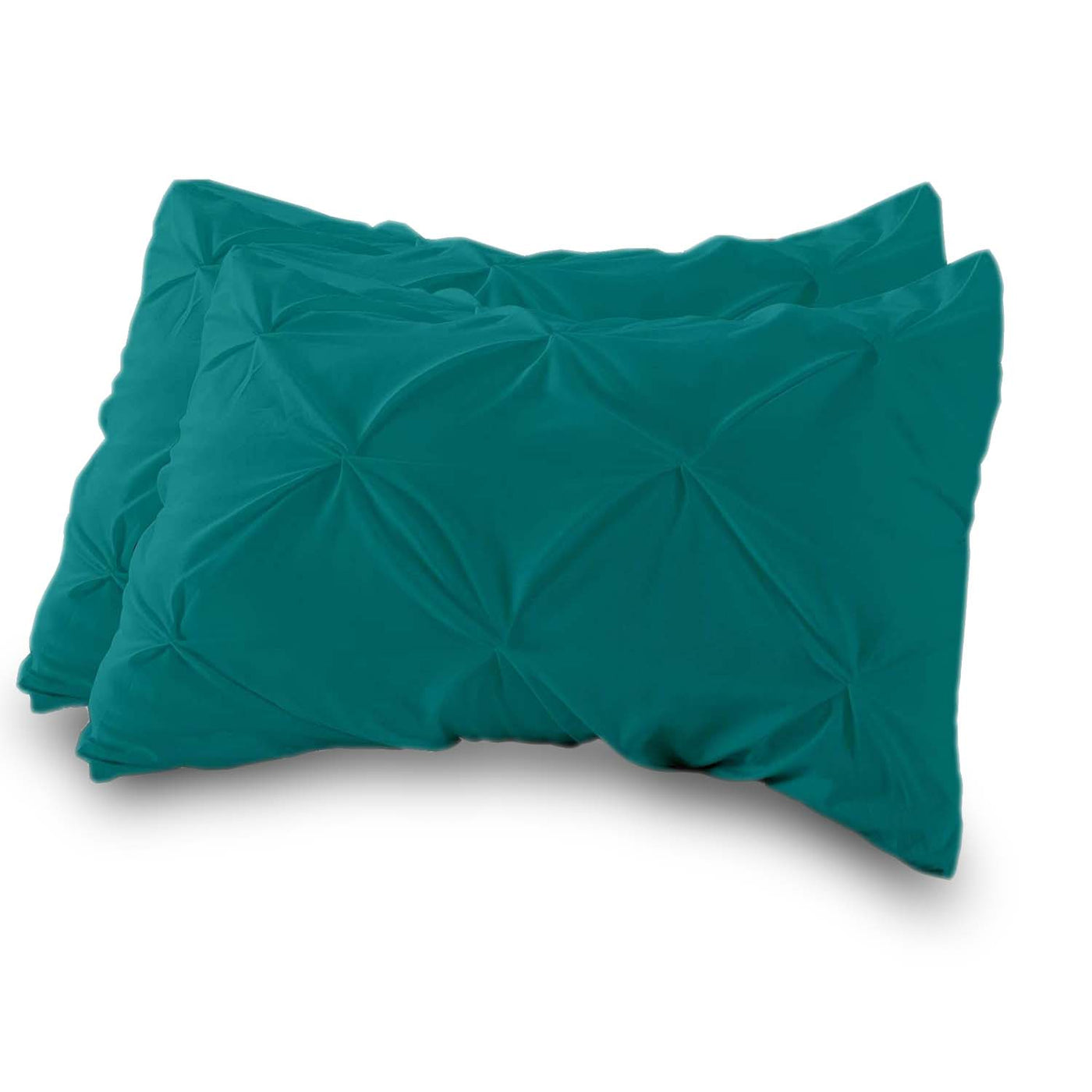 Set Of 2 - 300 TC Egyptian Cotton Pinch Pleated Pillow Covers - Teal